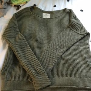 A olive green full length sweater from hollister